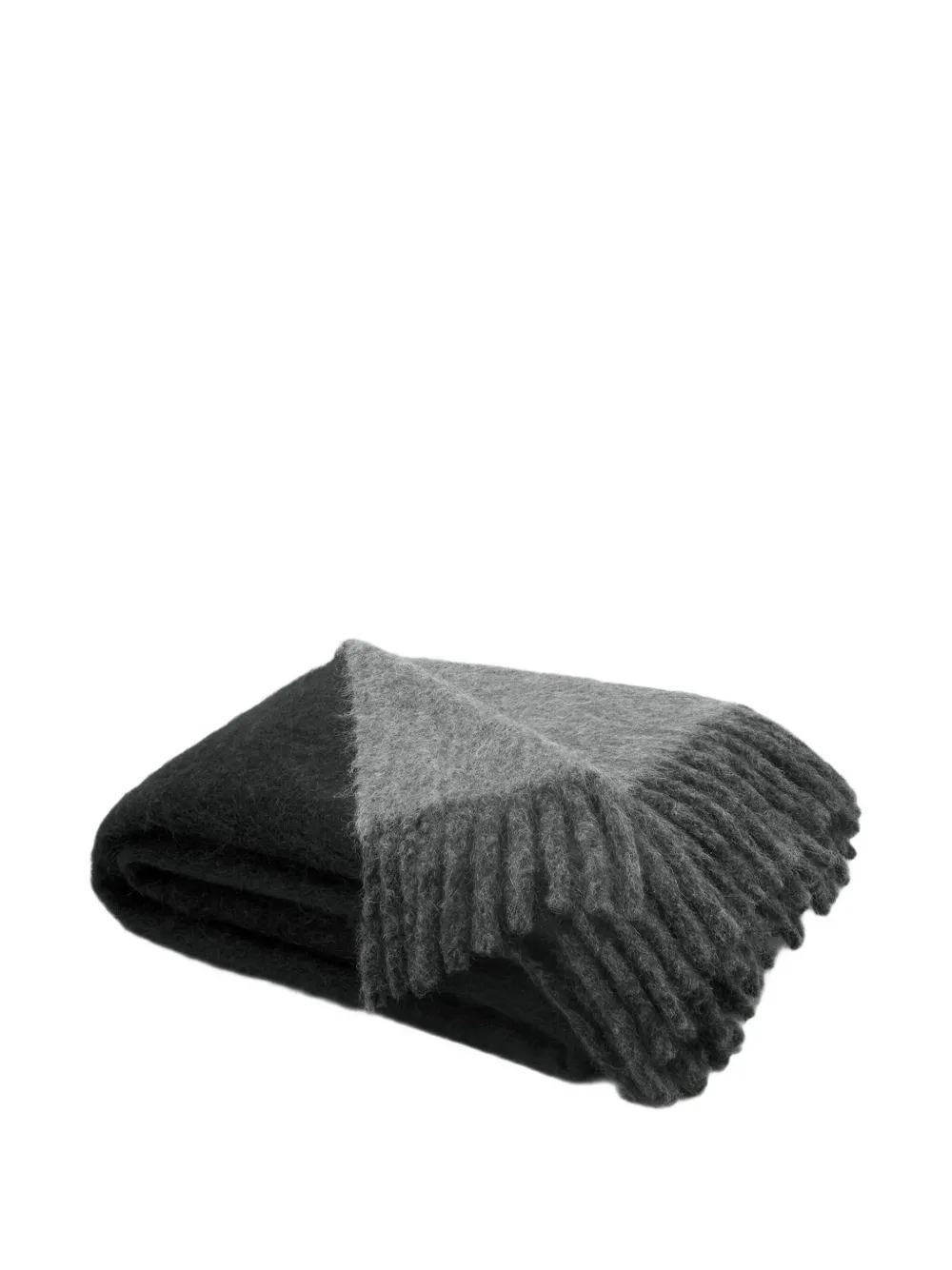 AMI Paris fringe-detail two-tone blanket | Blankets & Throws | Image 2