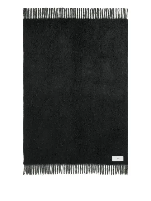 AMI Paris fringe-detail two-tone blanket 