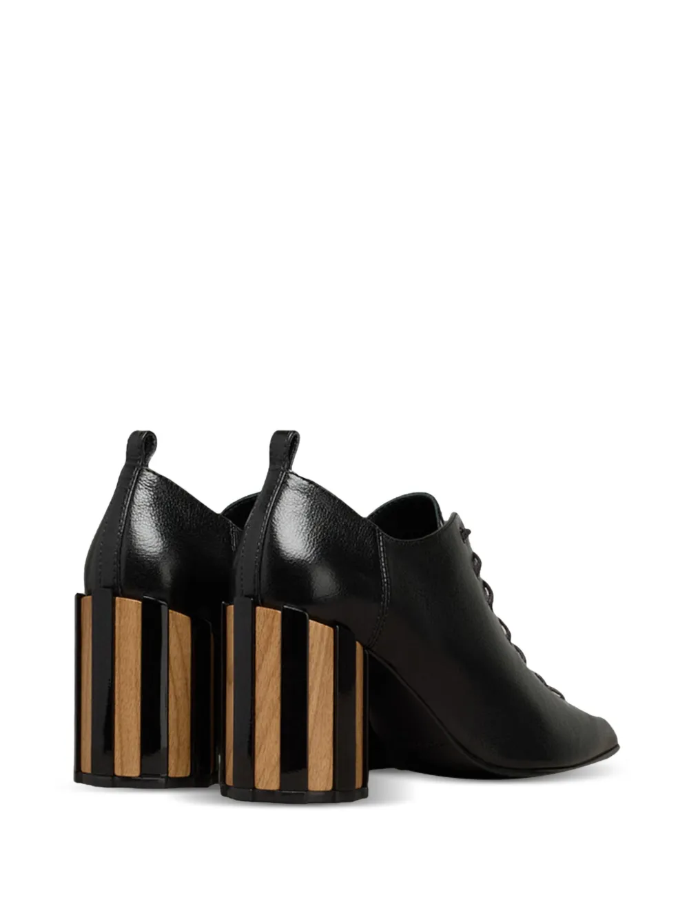 AMI Paris 90mm pointed-toe lace-up pumps Black