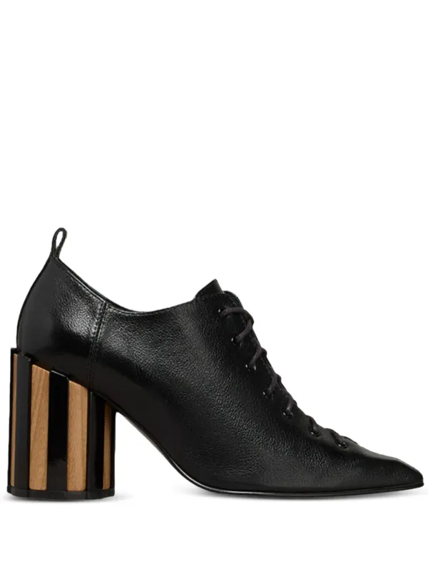 Ami Paris 90mm Pointed-toe Lace-up Ankle Boots in Black
