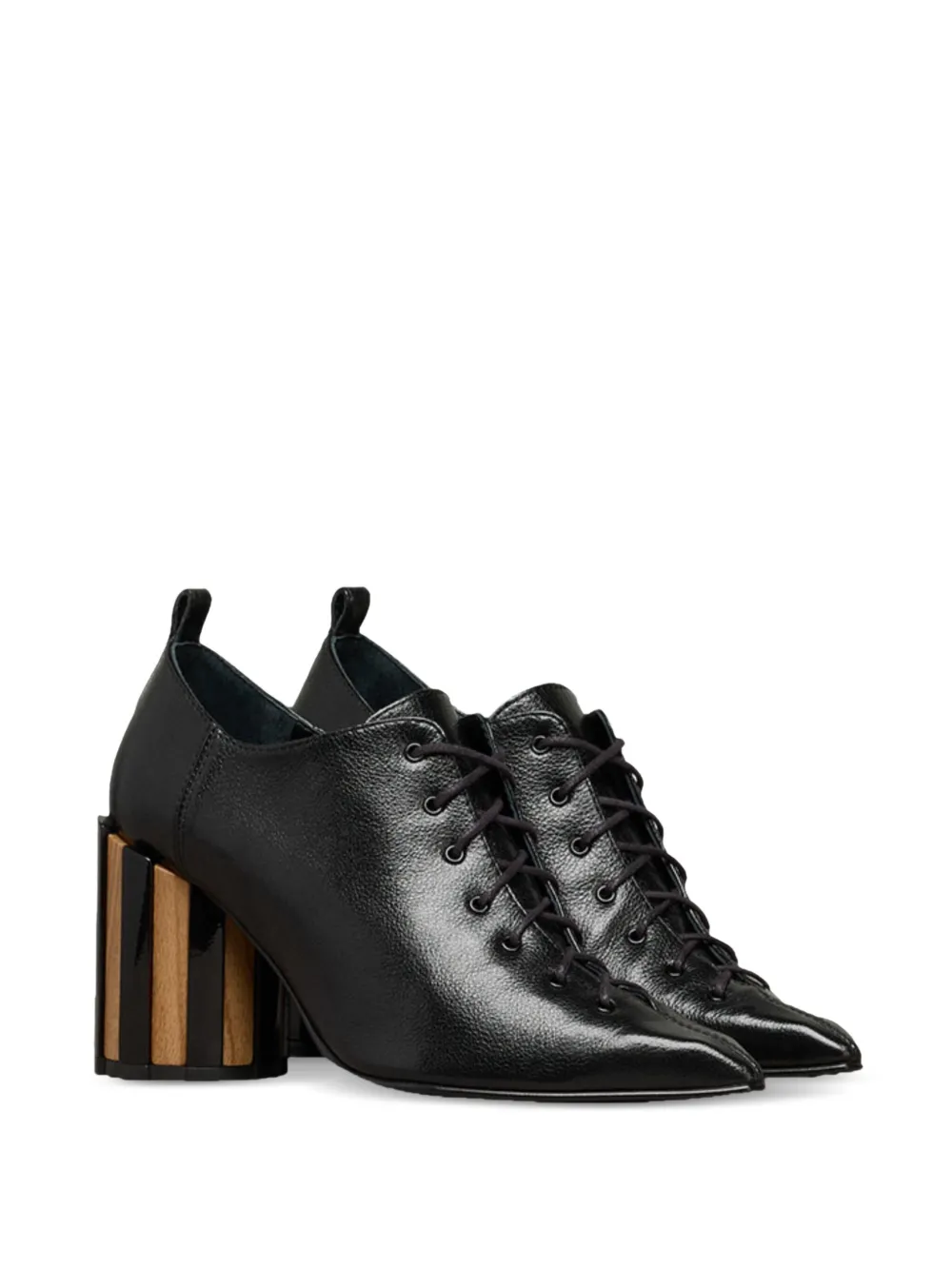 AMI Paris 90mm pointed-toe lace-up pumps Black