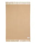 AMI Paris fringe-detail two-tone blanket - Neutrals