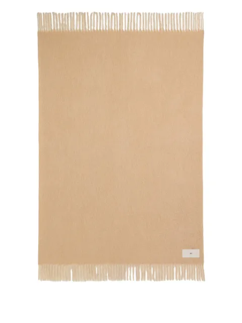 AMI Paris fringe-detail two-tone blanket