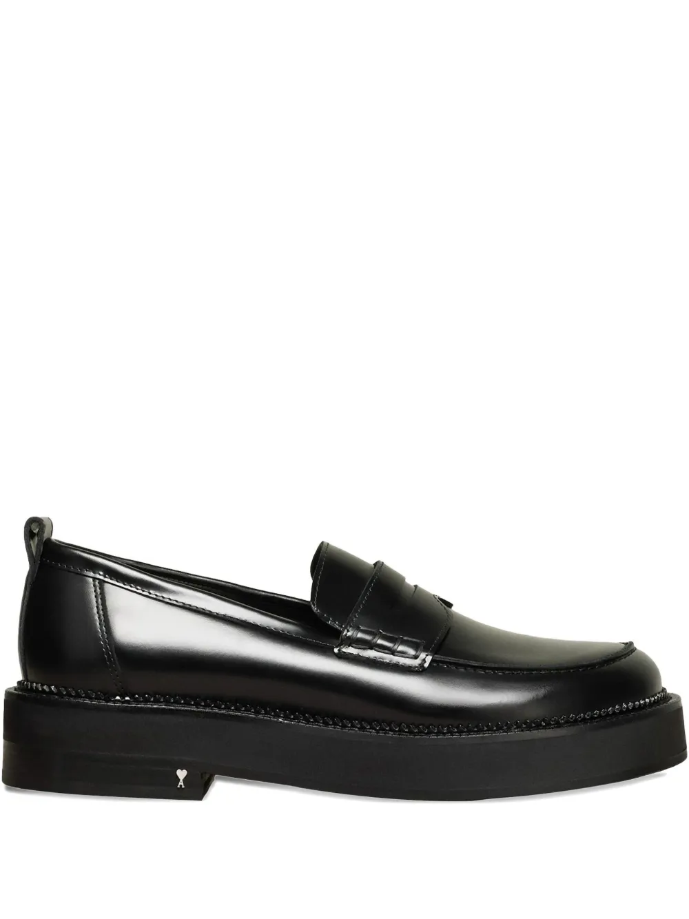 AMI Paris anatomical toe leather loafers Black