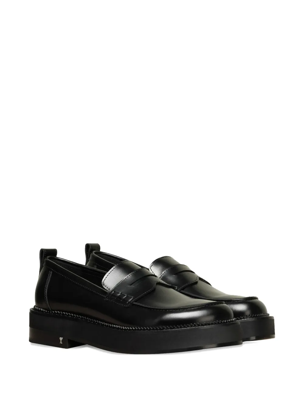 AMI Paris anatomical toe leather loafers Black