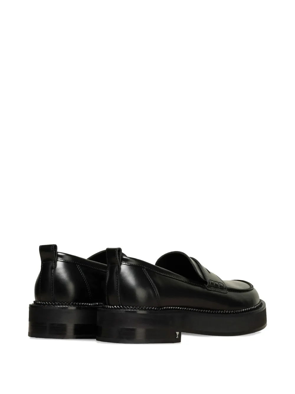 AMI Paris anatomical toe leather loafers Black