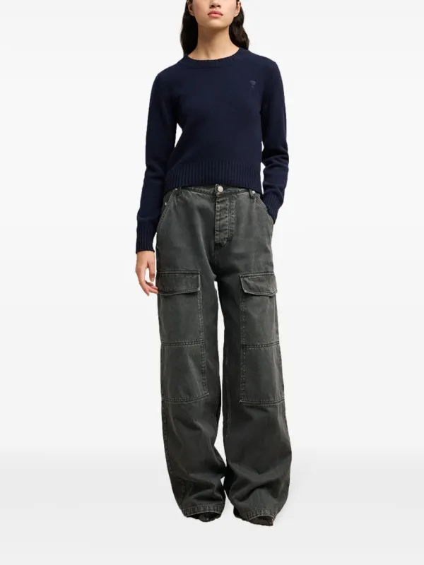 AMI Paris Worker バギージーンズ | ブラック | FARFETCH JP