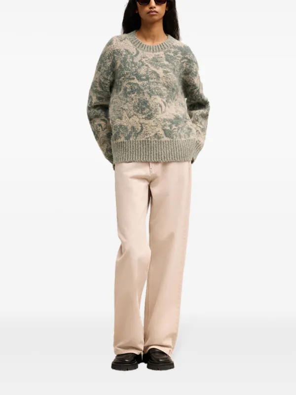 AMI Paris Jacquard Wool Blend Jumper | Neutrals | FARFETCH