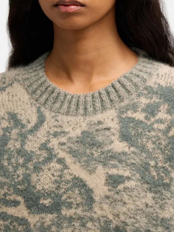 AMI Paris Jacquard Wool Blend Jumper | Neutrals | FARFETCH