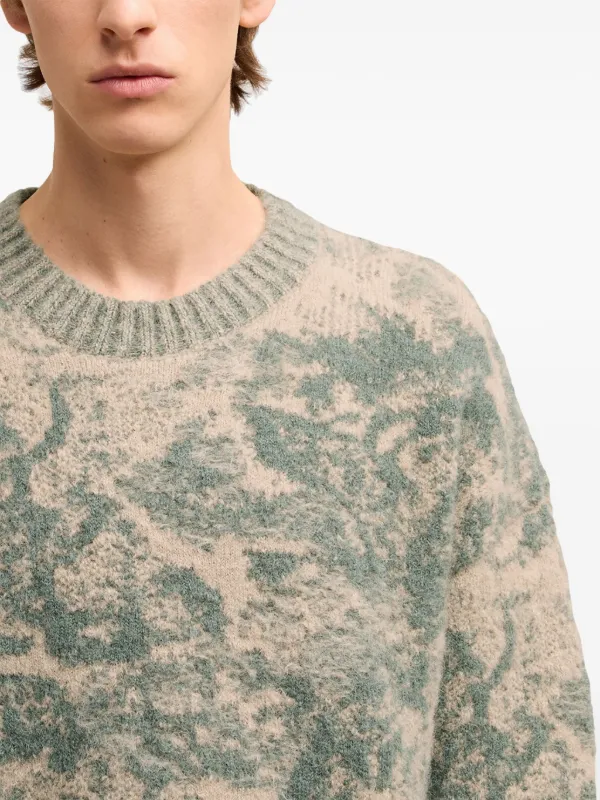 AMI Paris Jacquard Wool Blend Jumper | Neutrals | FARFETCH