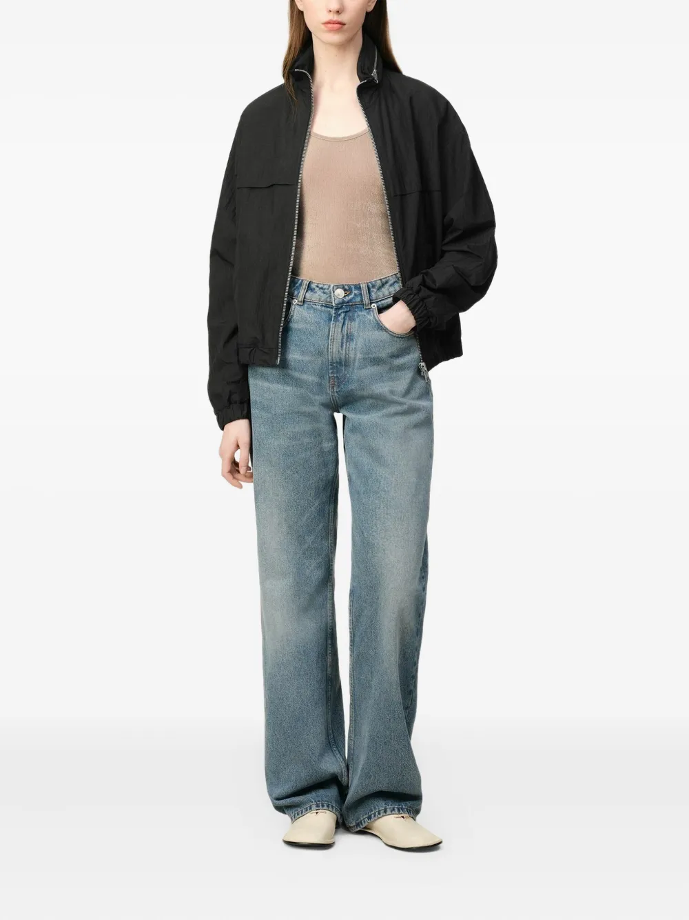 AMI Paris chamarra rompevientos con logo estampado y cierre | Chamarras oversize | Image 2