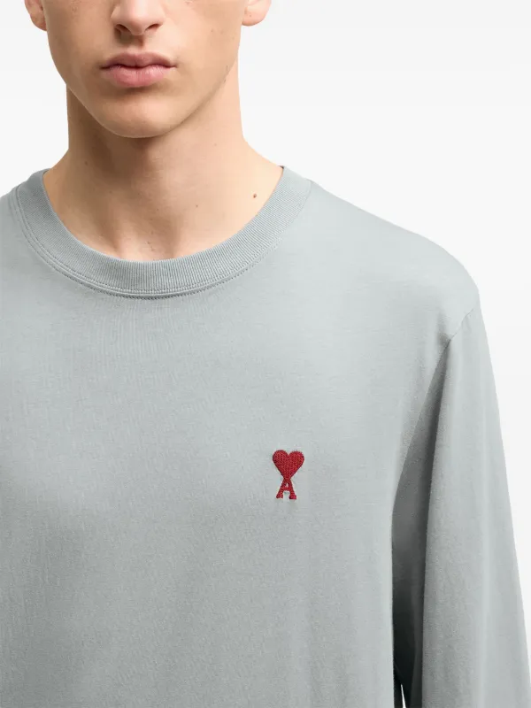 AMI Paris Ami De Coeur long-sleeve T-shirt | Blue | FARFETCH PH