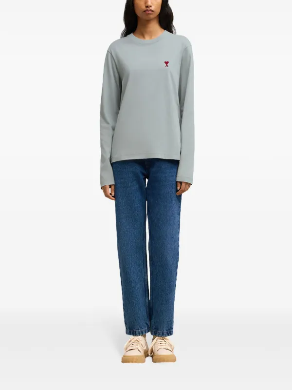 ★Ami Paris★Ami de coeur Longlseeves T-Shirt★大人気★ AMI Paris Ami De Coeur long-sleeve T-shirt | Blue | FARFETCH