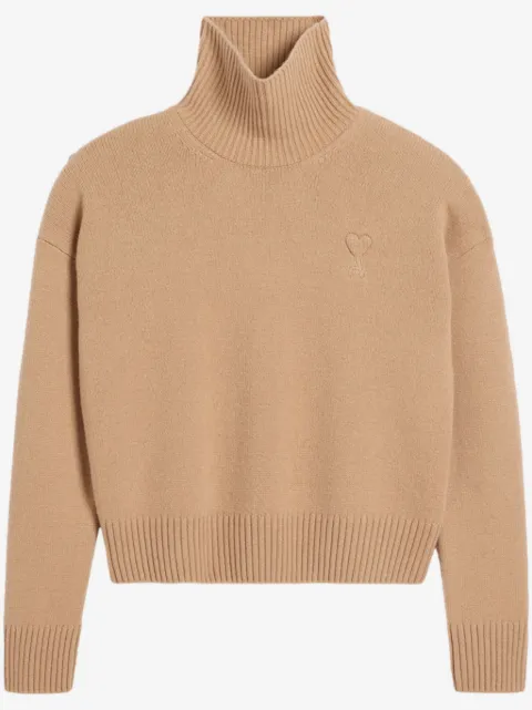 AMI Paris pull embossé à col roulé