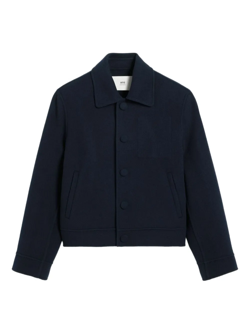 AMI Paris Ami de Coeur jack met enkele rij knopen Blauw