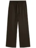 AMI Paris drawstring-elasticated wool trousers - Brown