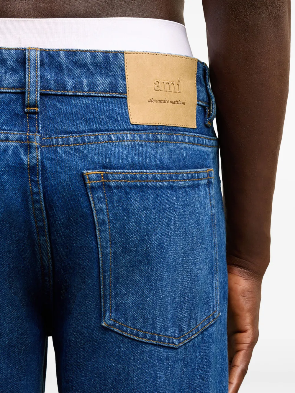 【送料&関税込】Ami Alexandre Mattiussi Jeans In Blue Cotton AMI Paris: Blue Cotton Large Fit Jeans | SSENSE
