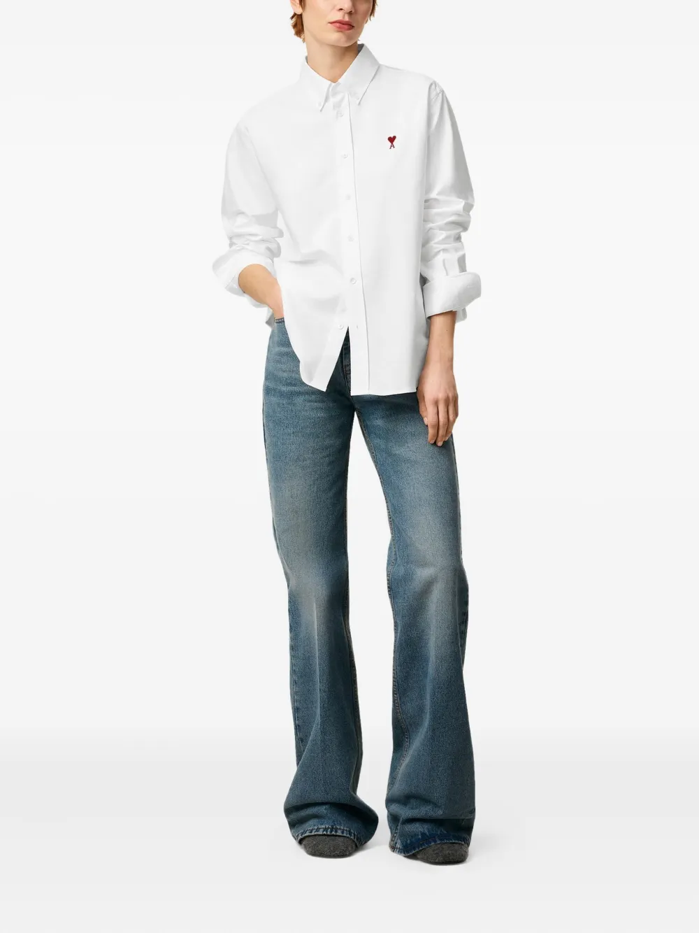 AMI Paris Katoenen shirt Wit