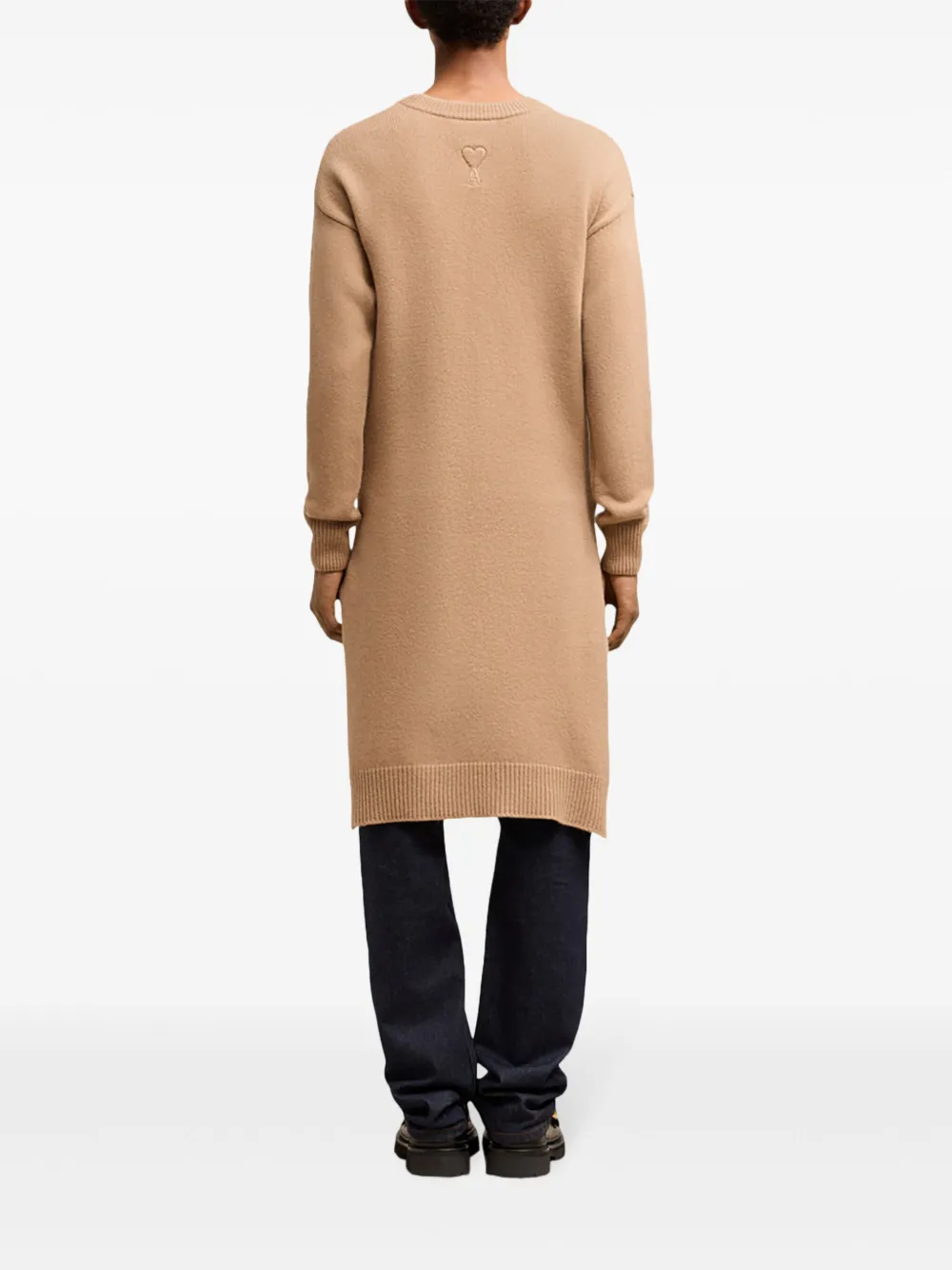 AMI Paris Gelaagde trui met argyle patroon Beige