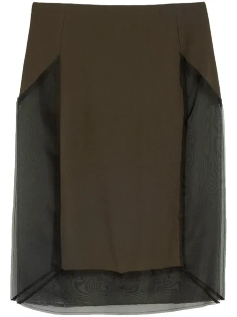 AMI Paris tulle-panel straight skirt 