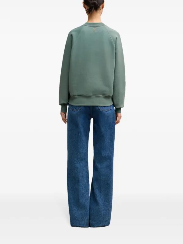人気 ★AMI PARIS★ ORGANIC COTTON SWEATSHIRT AMI Paris logo-print organic-cotton Sweatshirt | Red | FARFETCH
