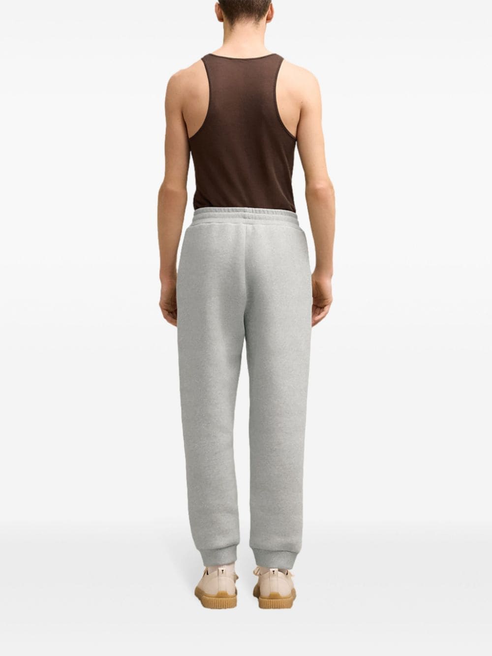 Shop Ami Alexandre Mattiussi Logo-embroidered Track Pants In Grey