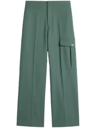 美品 Ami paris ウール ストレート スラックス　パンツ AMI Paris ストレートパンツ | グリーン | FARFETCH JP