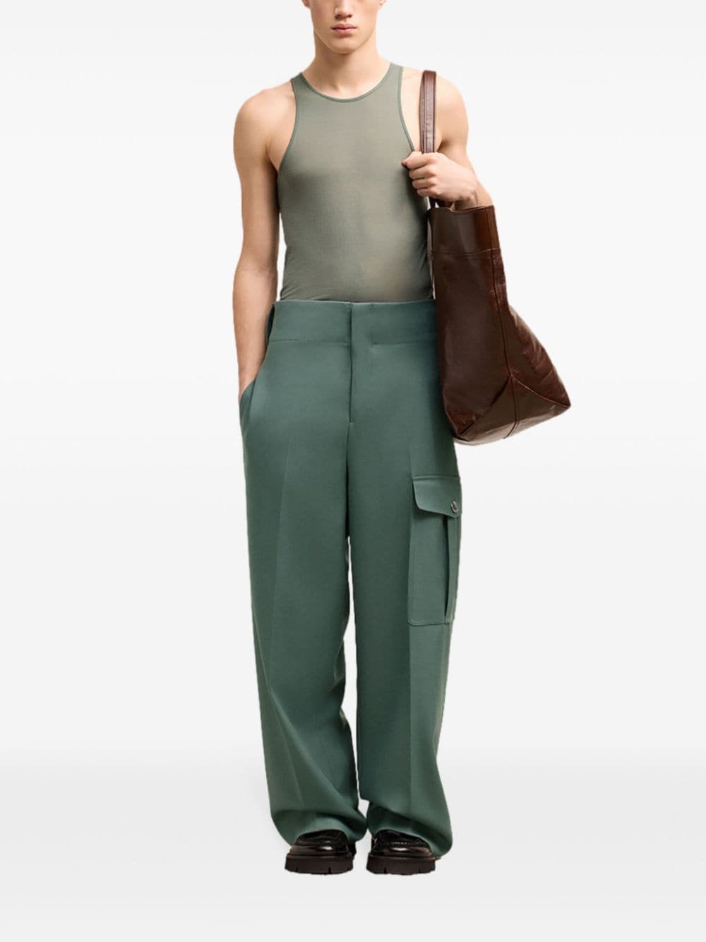 AMI Paris Straight broek - Groen