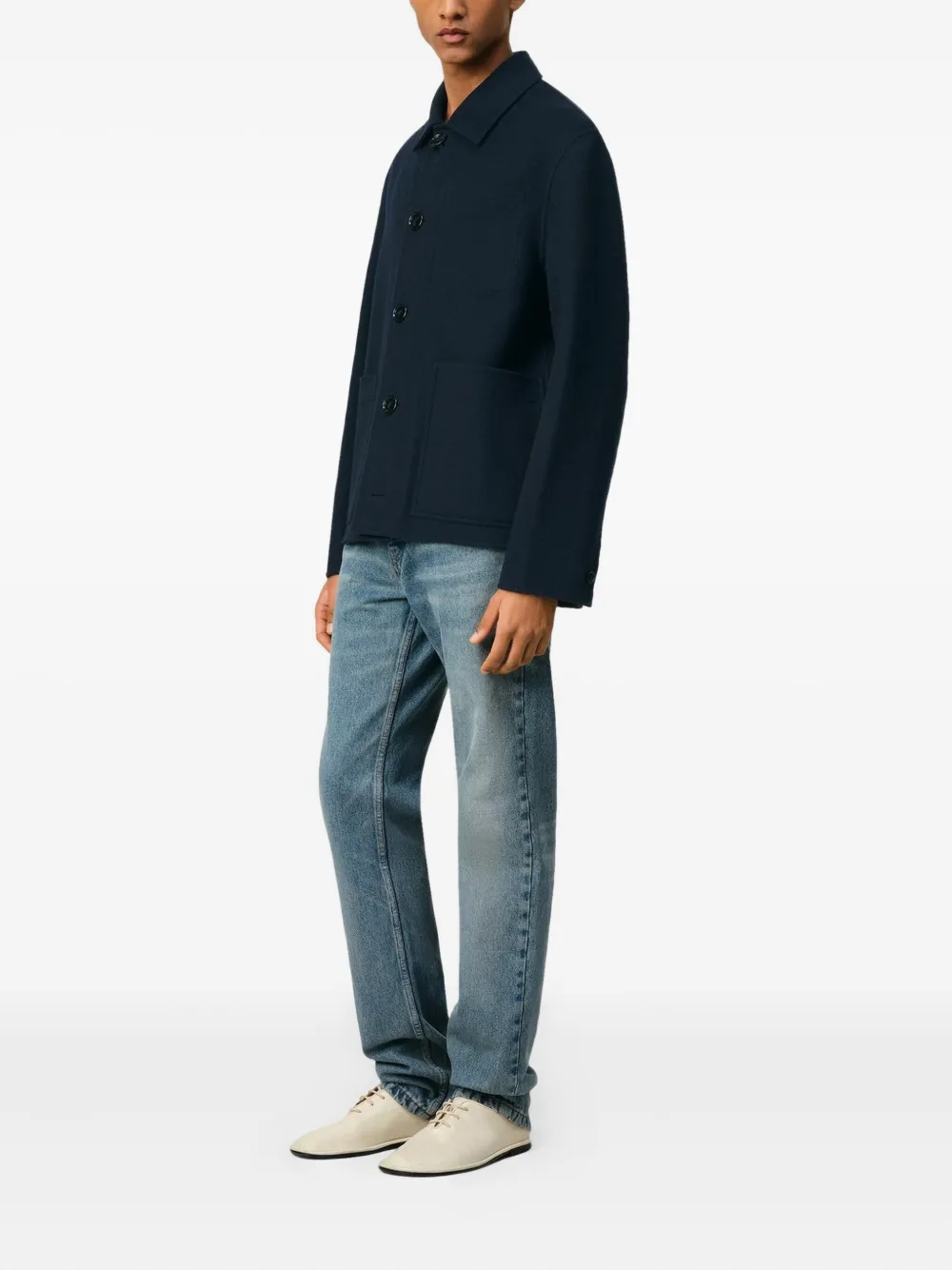 AMI Paris ボタン ジャケット | ブルー | FARFETCH JP