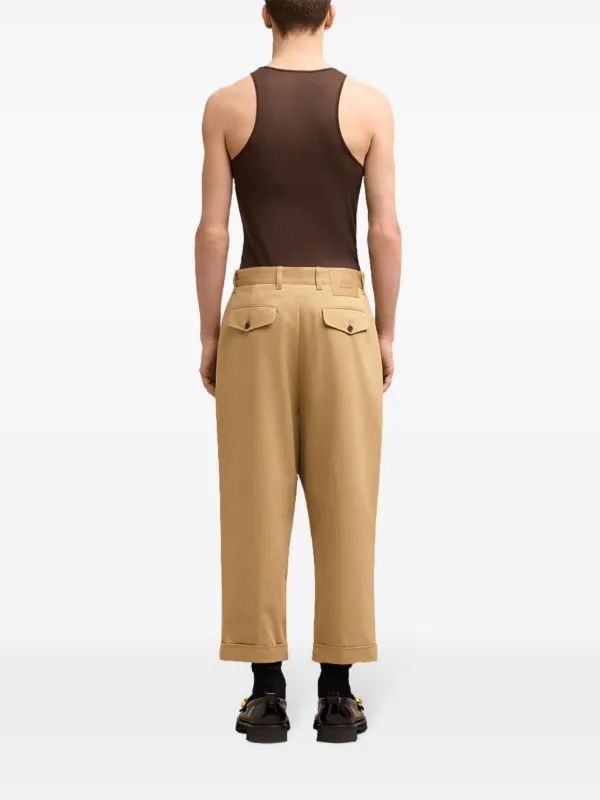 パンツ AMI PARIS Buckle pants Beige Beige Cotton Straight Pants - Ami PARIS - Men | WE IN STYLE