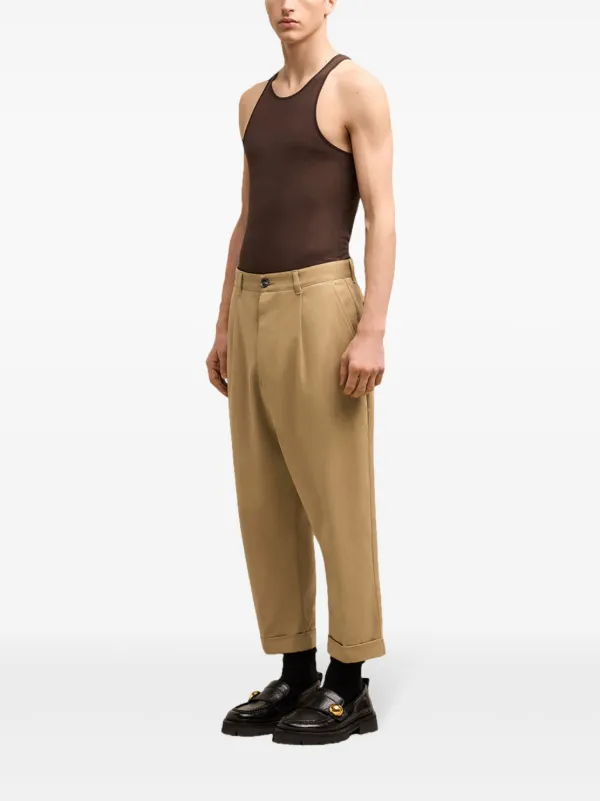 パンツ Ami Paris Trousers AMI Paris tapered-leg Trousers | Neutrals | FARFETCH