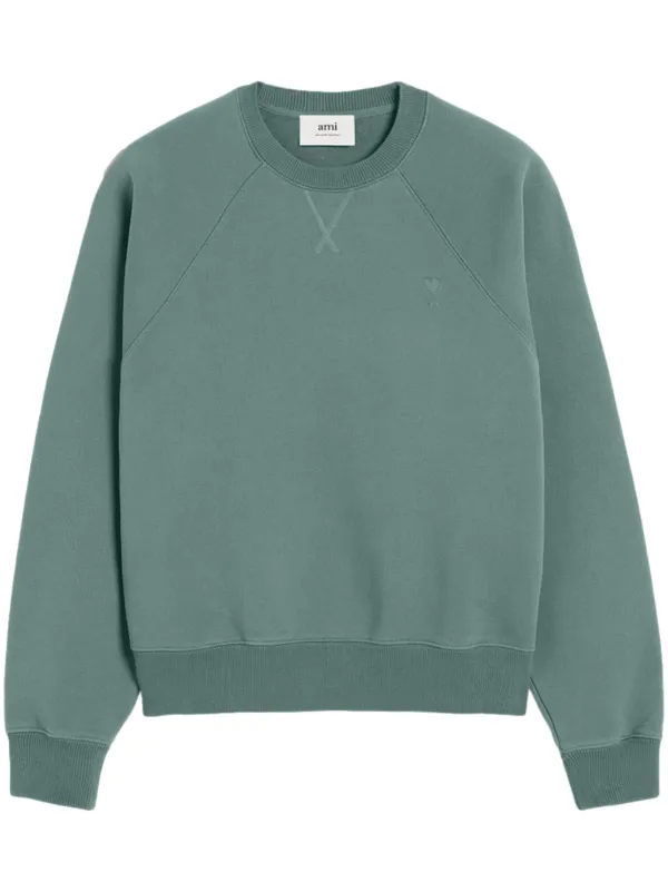 ★AMI PARIS★Green Cotton Ami de coeur Sweatshirt★ 23974090_54305948_600.jpg