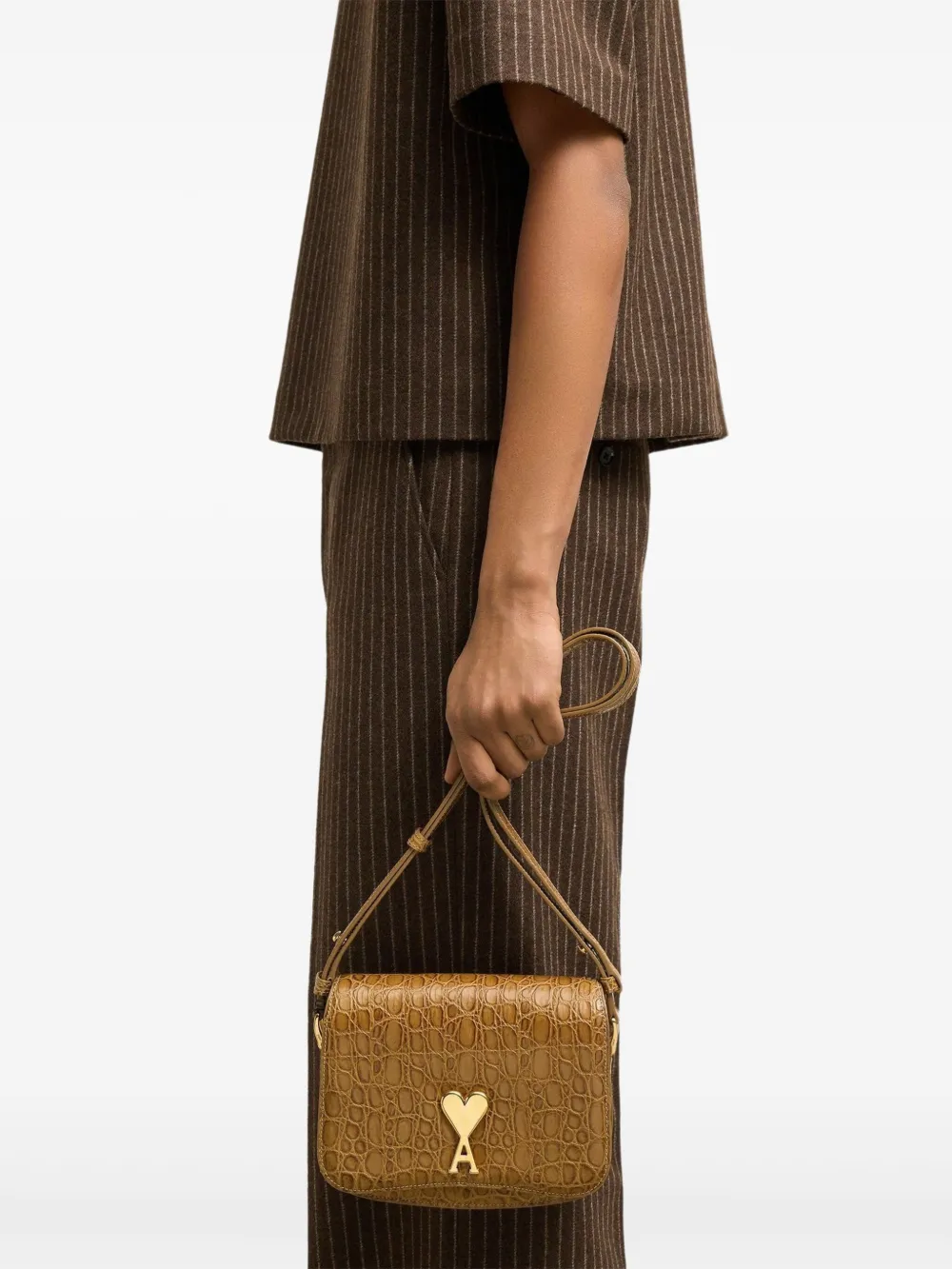 AMI Paris Paris Paris embossed leather shoulder bag | Women | Image 2