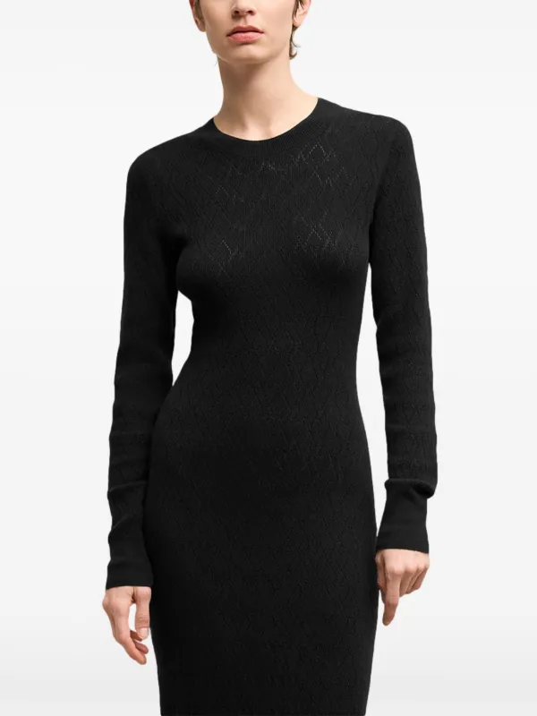 【関税込み】AMI Paris ブラック ストレート マキシワンピース AMI Paris ポインテール ドレス | ブラック | FARFETCH JP