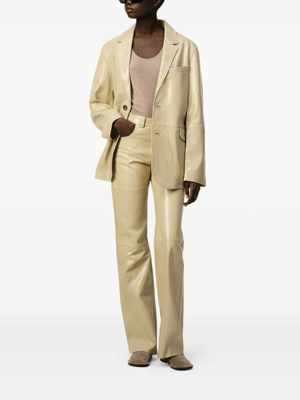 AMI Paris straight-leg leather trousers | Straight-Leg Pants | Image 2
