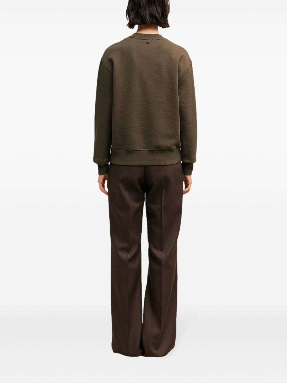 Shop Ami Alexandre Mattiussi Ami De Coeur Cotton Sweatshirt In Brown