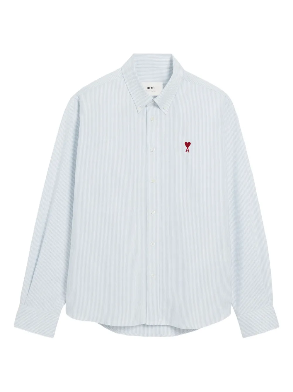 AMI Paris Gestreept shirt met logo Blauw