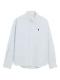 AMI Paris Ami De Coeur button-down cotton shirt - Blue