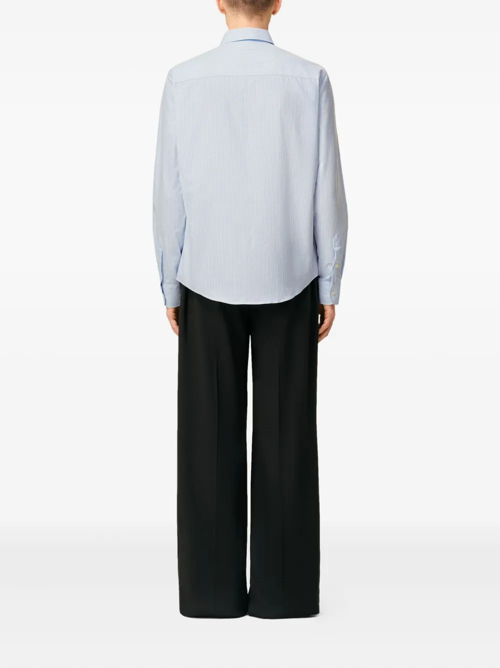 AMI Paris Gestreept shirt met logo Blauw