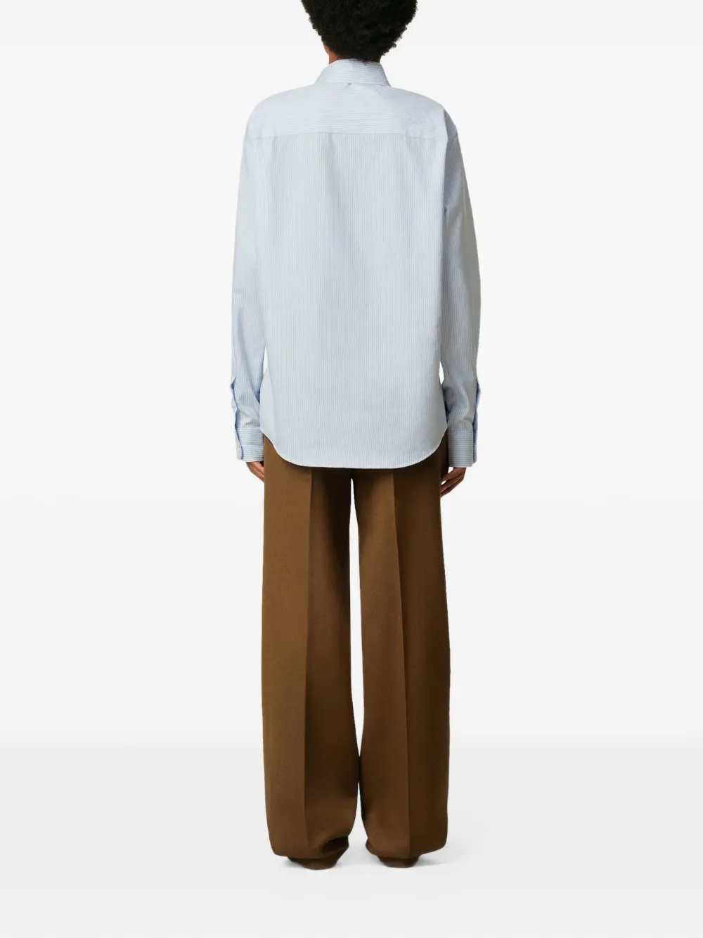 AMI Paris Gestreept shirt met logo Blauw