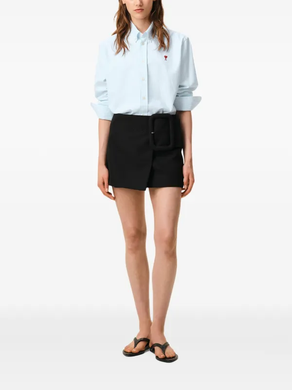 AMI Paris Ami De Coeur button-down Cotton Shirt | Blue | FARFETCH