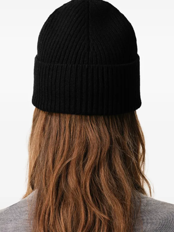 AMI Paris Ami De Coeur ウールビーニー | ブラック | FARFETCH JP