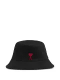 AMI Paris Ami De Coeur embroidery bucket hat - Black