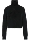 AMI Paris brushed-effect cotton jumper - Black