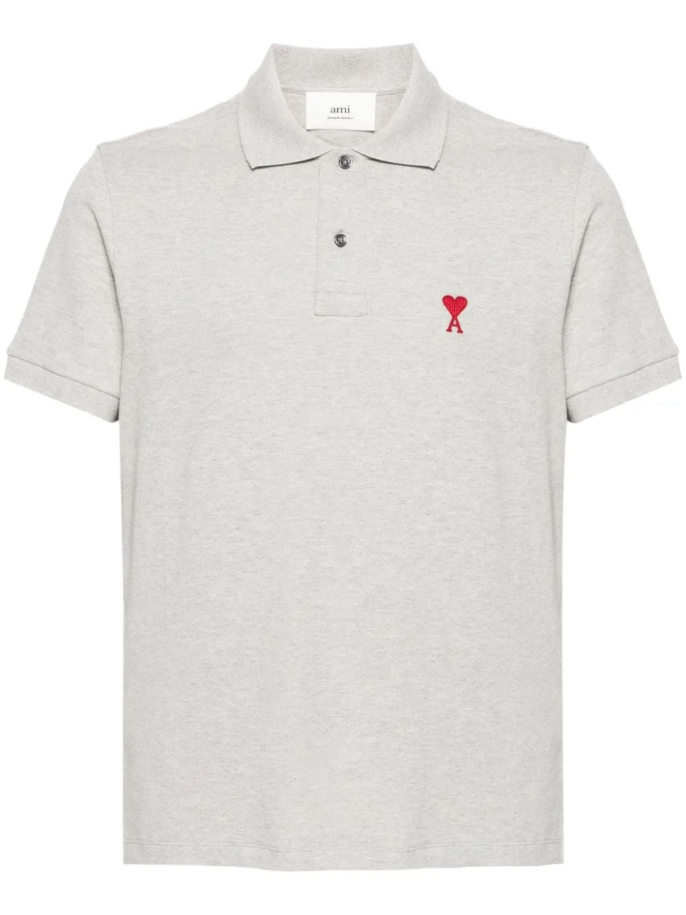 AMI Paris Ami De Coeur organic-cotton polo shirt | Grey | Image 1