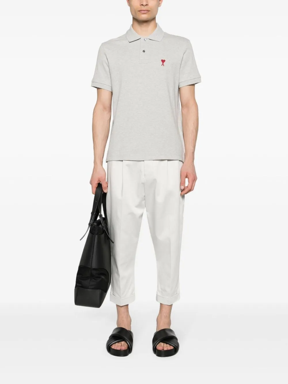 AMI Paris Ami De Coeur organic-cotton polo shirt | Polo Tops | Image 2