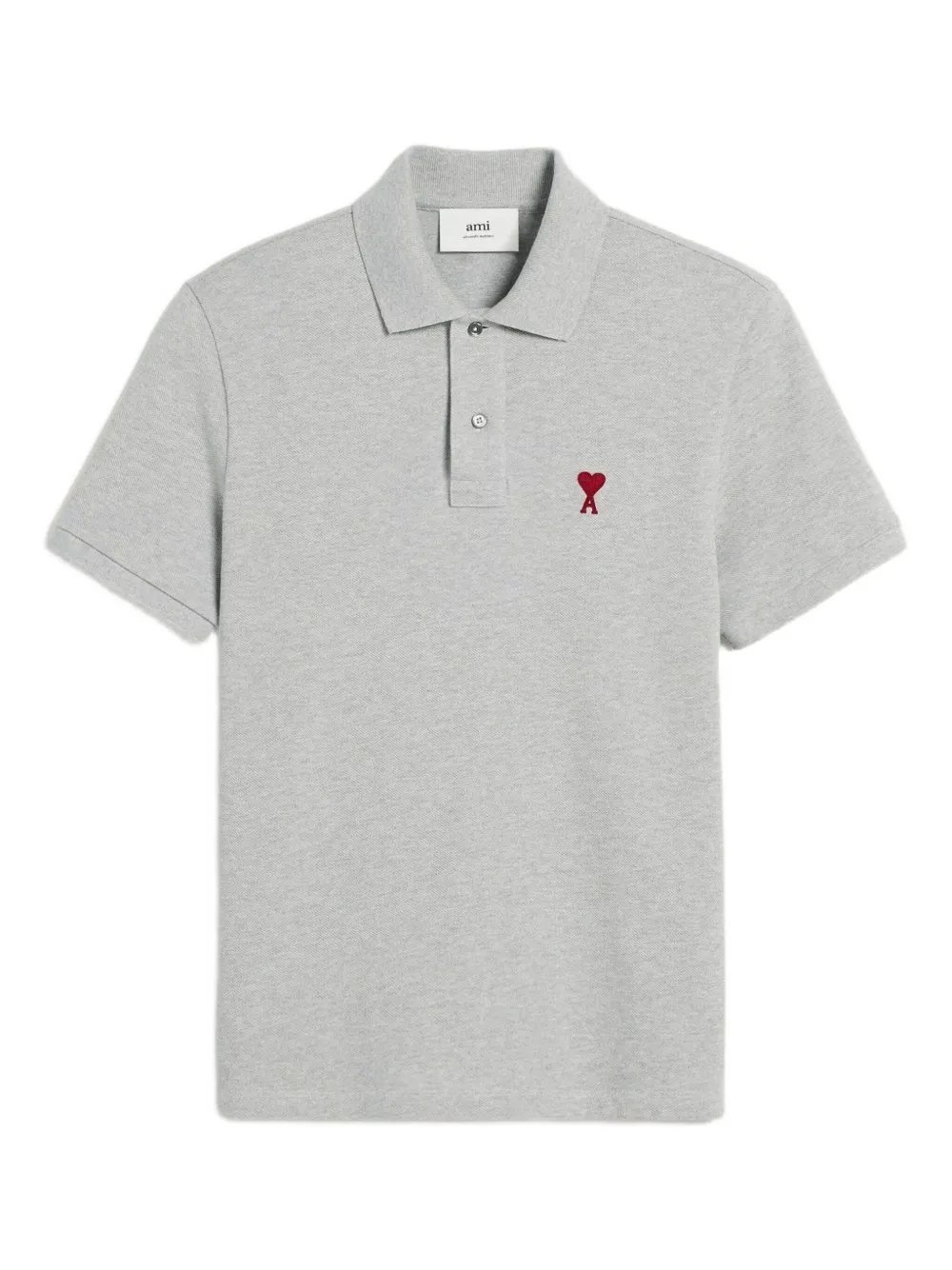 AMI Paris Ami De Coeur organic-cotton polo shirt | Grey | Image 1