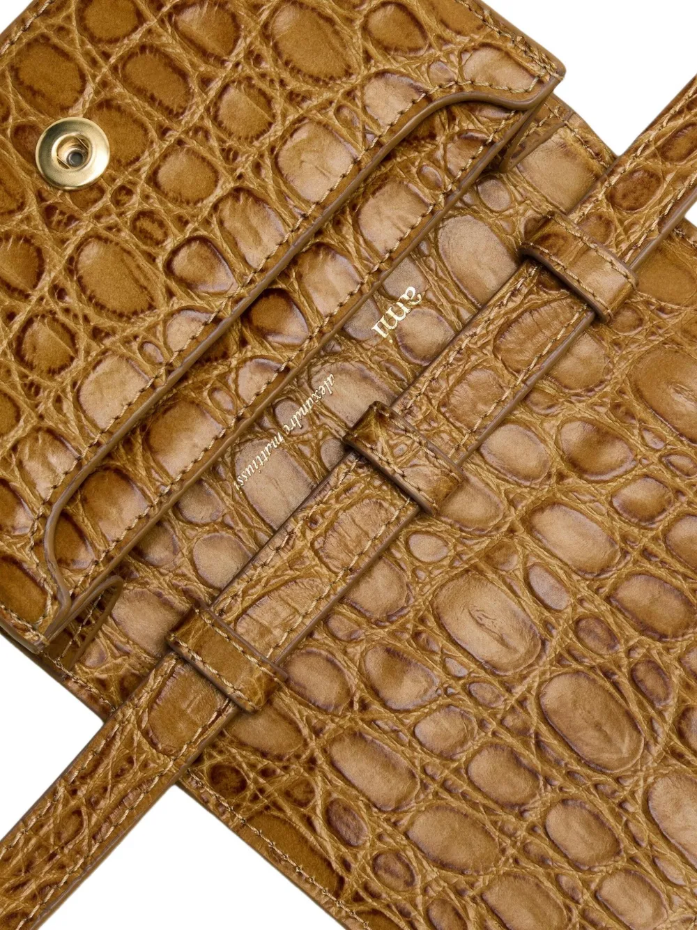 AMI Paris pasjeshouder met krokodillen-reliëf Bruin