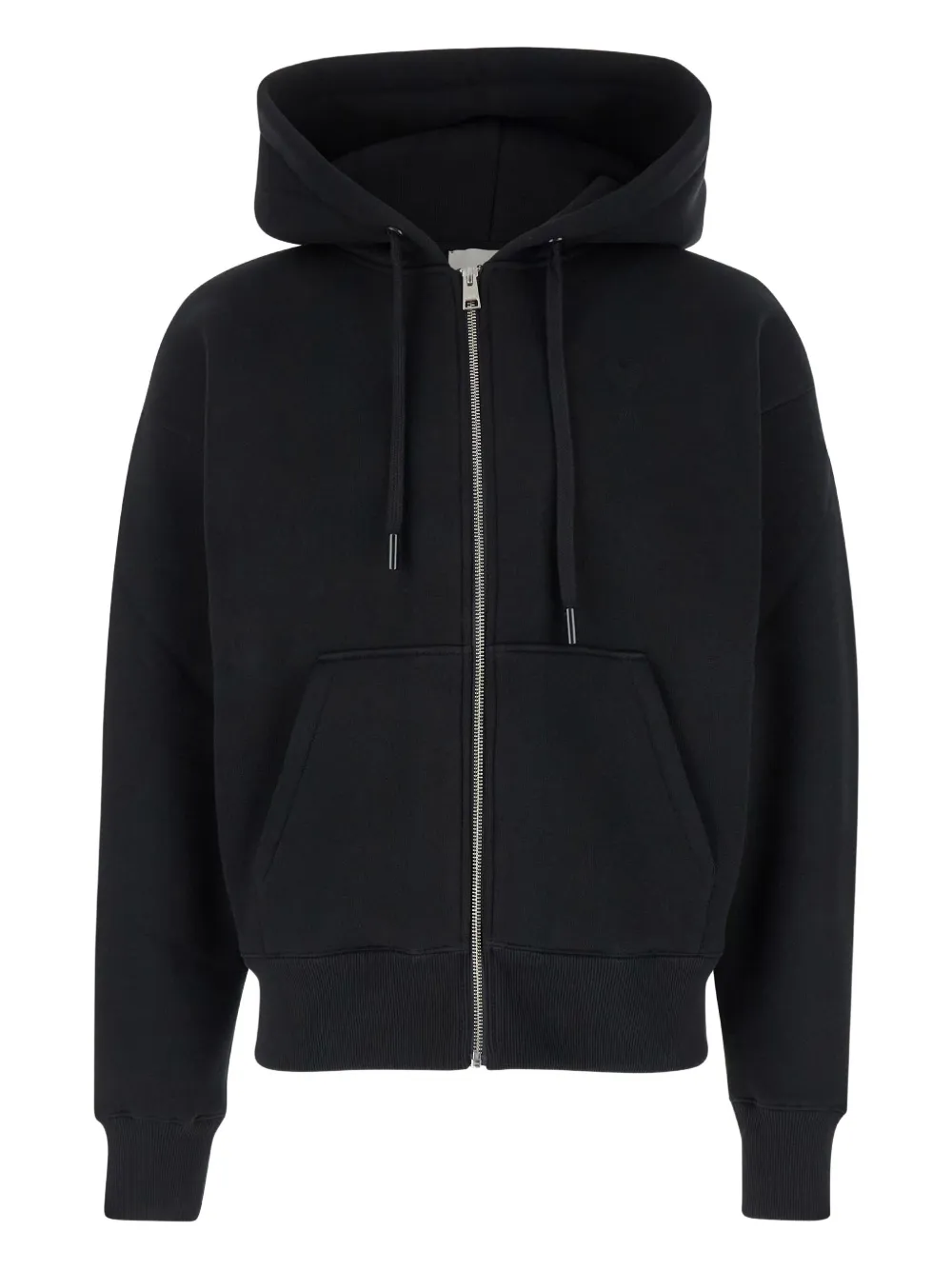 AMI Paris hoodie zippé en coton | noir | Image 1