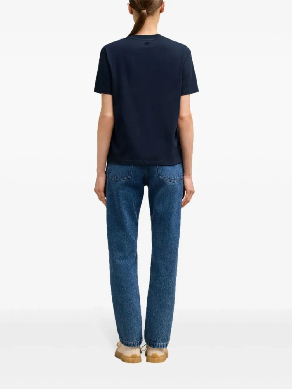 AMI Paris T-shirt con girocollo a coste e logo | Image 5